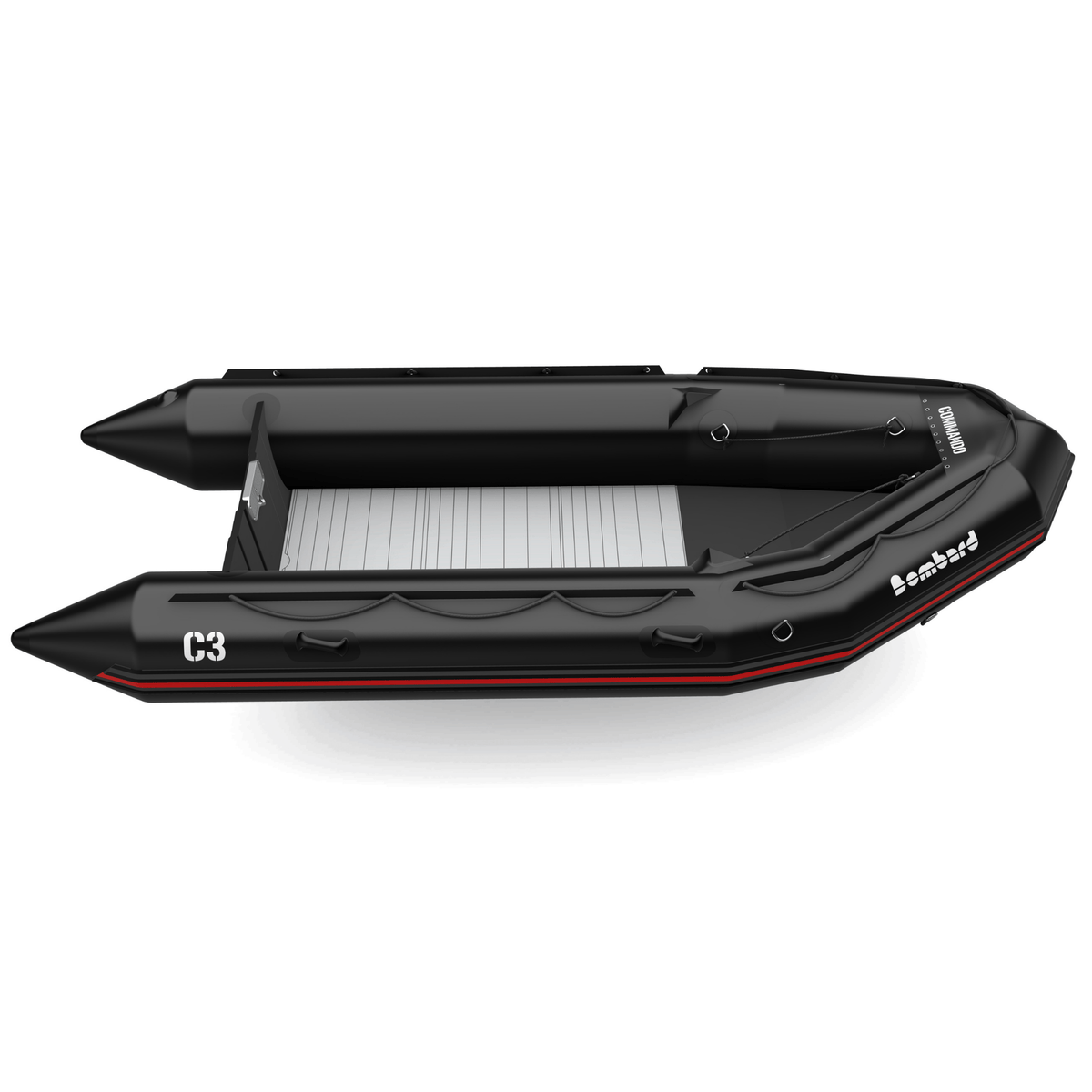 Bombard Commando C3 - rubberboot met deelbare houten kiel en aluminium vlonderdelen